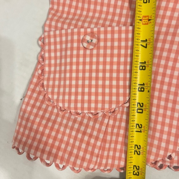 Focus 2000 Size 10/12 Gingham Coral Orange  Blazer & Crop Pants Suit Set - Picture 8 of 11